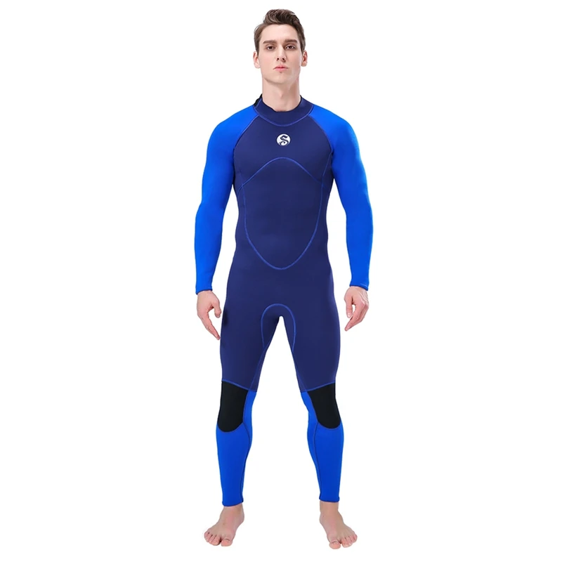 

Men Wetsuit Rash Guards Adult One-Piece Long Sleeve UV Protection Waterproof Windproof Thermal Swimsuit Diving Suit Pro