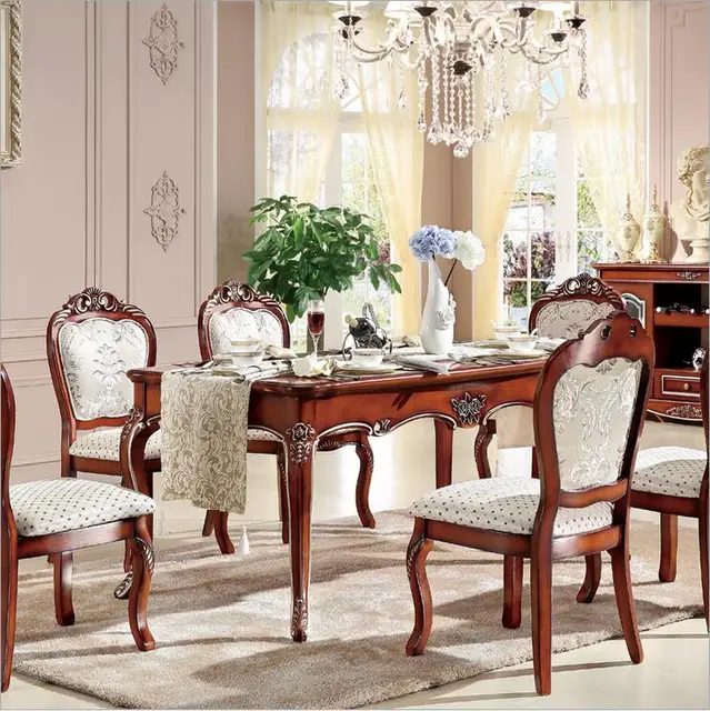 Antique Style Italian Dining Table 100 Solid Wood Italy Antique Style Italian Dining Table 100 Solid Wood Italy Luxury Set Six Chairs P10241