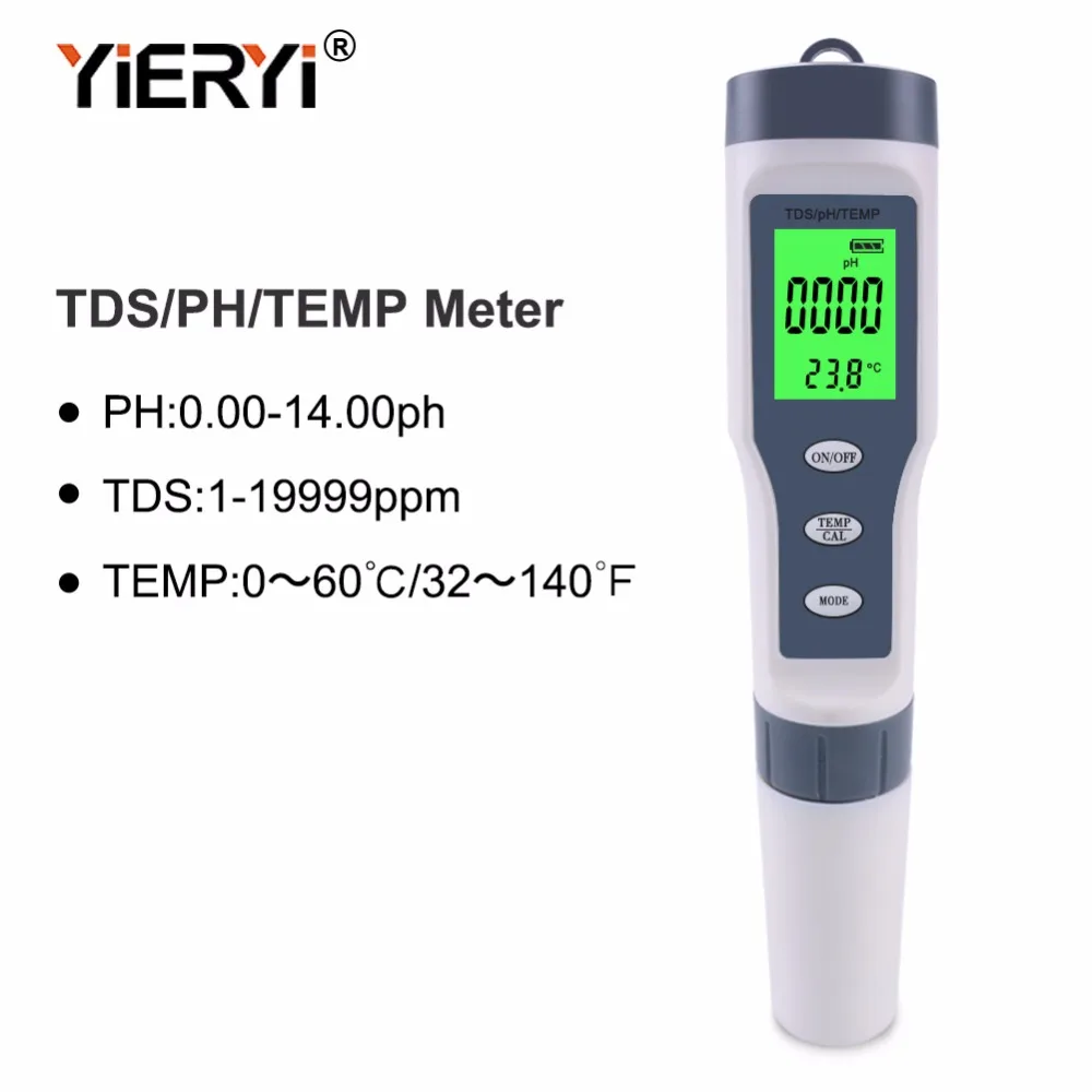 yieryi New TDS PH Meter PH/TDS/EC/Temperature