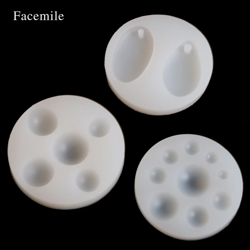 Facemile 3PCS Round Waterdrop Mold Silicone Epoxy Mould Cake Decorating Tool Jewelry Decoration Home Bakery Baking Tools Gadgets