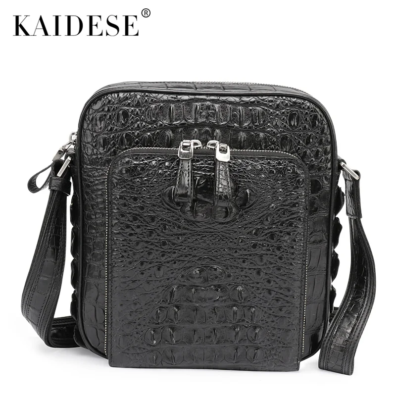 

kaidese The new crocodile leather shoulder bag man leather Crossbody crocodile leather fashion leisure bag bag