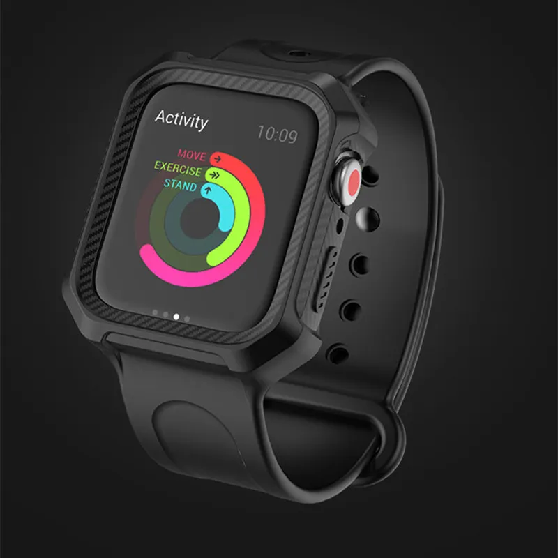 

Rugged Protective Case with Strap Bands For Apple Watch Series 4 44mm 40mm Band For Iwatch Apple Watch 4 Watchbands
