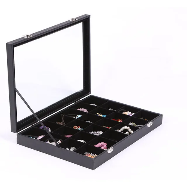 Aliexpress High Quality Black Jewelry Storage Box Ring High Quality Black Jewelry Storage Box Ring Earring Case Bracelet Necklace Pendants Display Accessories Organizer