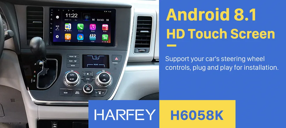 Best Harfey Stereo HD GPS Navi 8 core 9" Head Unit Android 8.1 For TOYOTA Sienna 2015 Autoradio Player Support Steering Wheel Control 0 Best Harfey Stereo HD GPS Navi 8 core 9" Head Unit Android 8.1 For TOYOTA Sienna 2015 Autoradio Player Support Steering Wheel Control 0