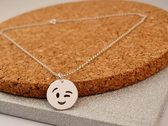 Winking лица смайлики ожерелье ювелирные изделия ручной работы подвеска в виде