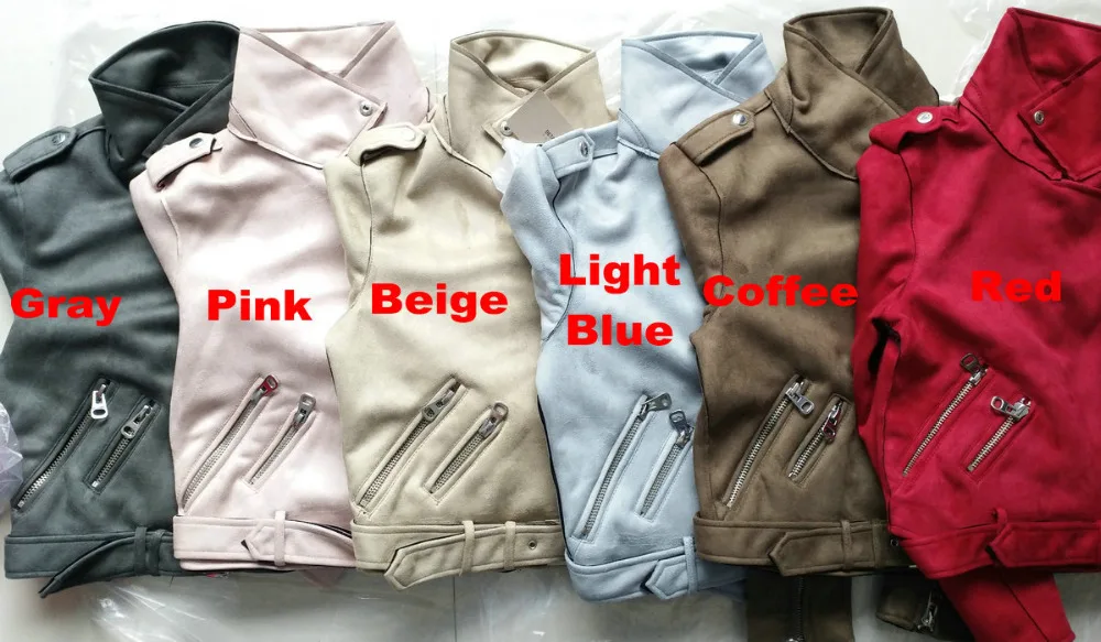 Women Suede Faux Leather Outwear Jacket