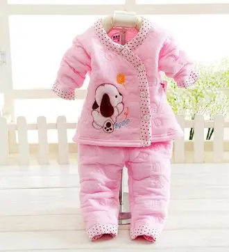 Брендовая Одежда для новорожденных от 3 до 6 месяцев, осенне-зимняя одежда для маленьких девочек Одежда для мальчиков младенцев с длинными рукавами, комплект, костюм, пальто, наряд - Цвет: pink dog