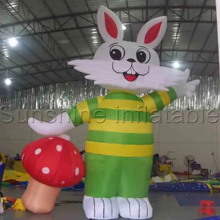 

High Quality cute cartoon character balloon mushroom inflatable rabbit inflatable bunny for sale