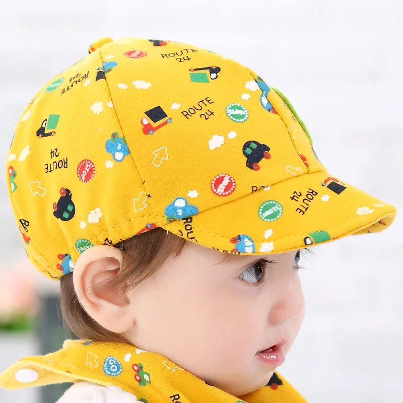 Детская шапка, теплый зимний бейсбольный берет с маленькой машинкой для малышей, вязаная шапка для маленьких мальчиков и девочек бежевого, синего, желтого, розового цвета, 1n28