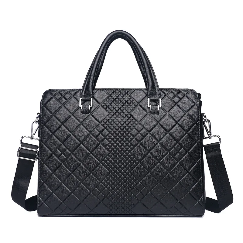 

2018 New Luxury 100% Cow Genuine Leather Business Men's Briefcase Male Shoulder Bag Men's Messenger Bag Tote Computer Handbag