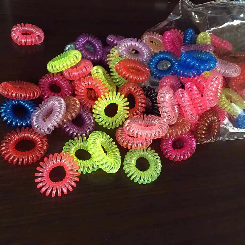 50PCS Elastic Silicone Rubber Bands Hair Tie Scrunchy For Hair Elastic
