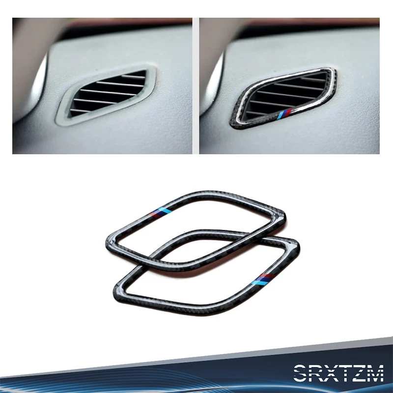SRXTZM For BMW E84 X1 2011 2015 Carbon Fiber Car Air Conditioning Vents