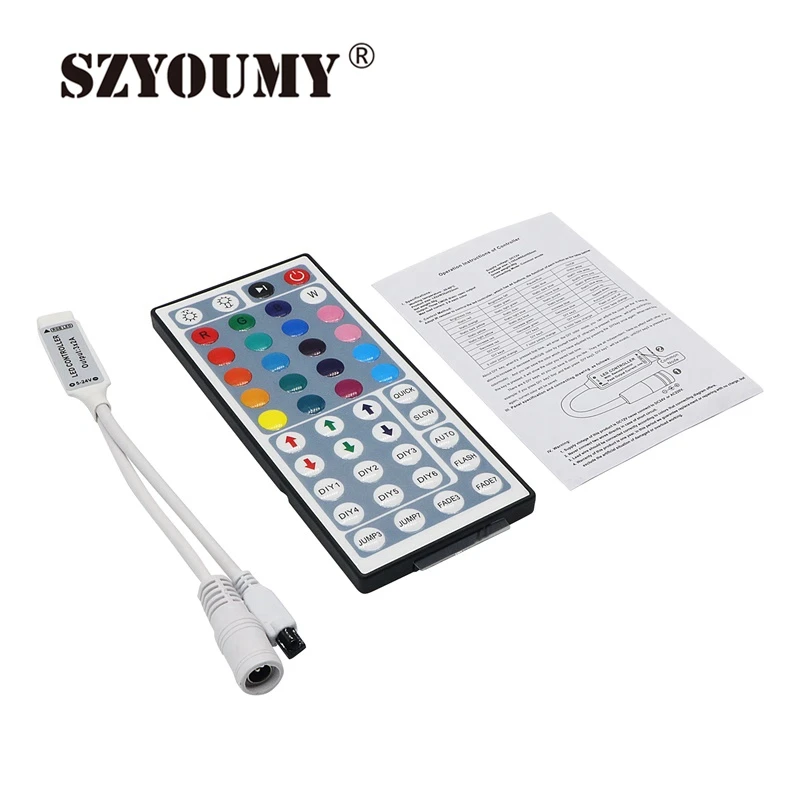 #Best SZYOUMY Mini 44 Keys RGB Led Controller DC12V 6A With IR Remote Control Dimmer Wireless For LED Strip 5050 3528 3014 Modes