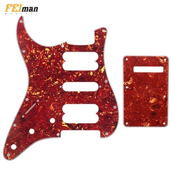 Pleroo Guitar parts st pickguards with back plate For fender left handed Classic player Stratocaster HSH Electric guitar 11 hole newest arrival china oem satin cherry finish lpj electric guitar left handed guitar custom available