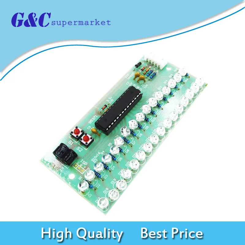 

Dual Channel MCU Adjustable Display Module LED Meter Level Indicator 16 LED