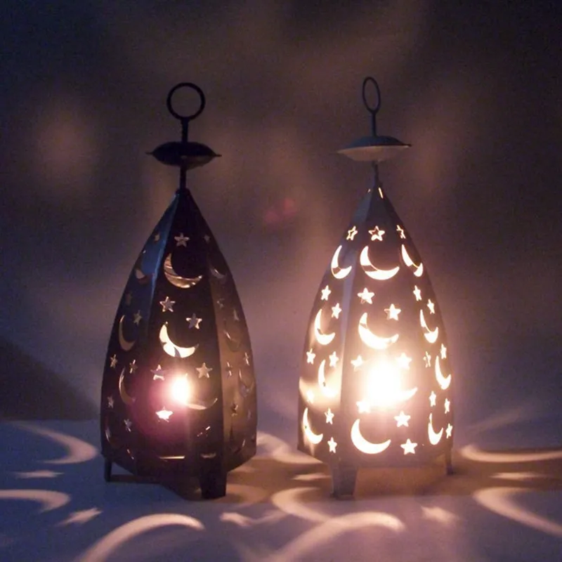 Металлический полый подсвечник, свеча, фонарь, держатель чайной лампы, морокканский подсвечник, подвесной светильник, свадебное украшение