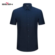 Seven7 мужская деловая Повседневная рубашка с коротким рукавом формальная полосатая Повседневная модная мужская рубашка приталенная рубашка 116A30050