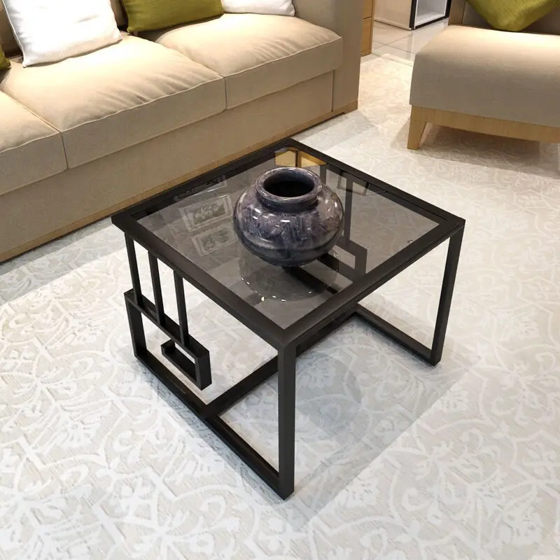 Living Room Modern Small Assemble Tea Table Sofa Side Cabinet Table Corner Small Glass Side Table