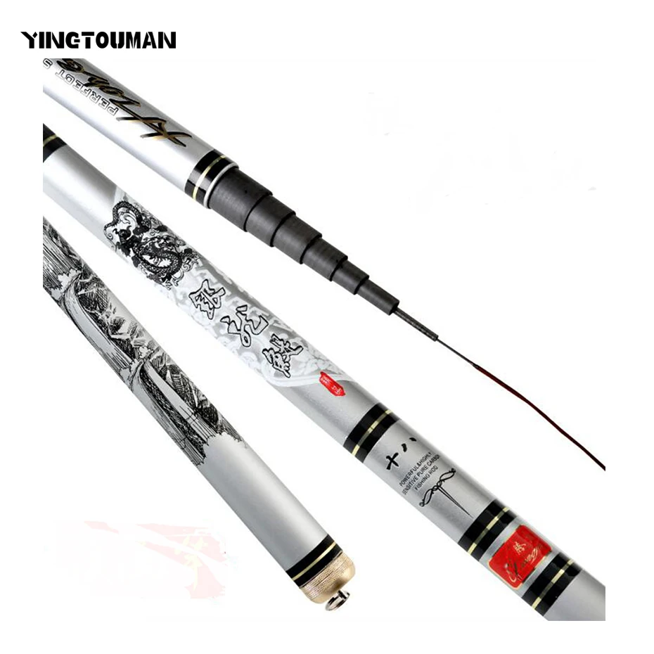 

YINGTOUMAN 2PCS/LOT 3.6/4.5/5.4/6.3/7.2 M Fishing Rod Carbon Durable Fishing Rod Strong Power Hand Fishing Rod Tackle