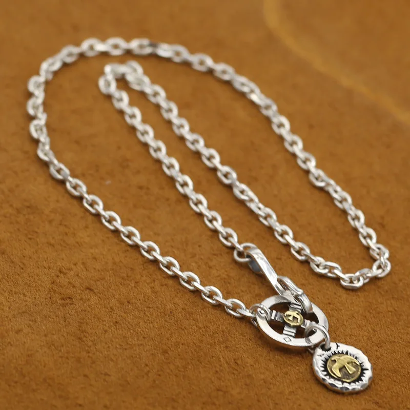 

Starfield S925 Sterling Silver Retro Thai Silver Vintage Takahashi Goro Handmade Feathers Eagle Sweater Chain Men Women