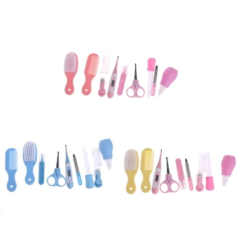 

10pcs/Set Newborn Baby Kids Nail Hair Health Care Thermometer Grooming Brush Kit-m15