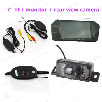 

LCD +7 LED Night vision rear view camera monitor wireless transmitter receiver kit 7" TFT BLUETOOTH monitor