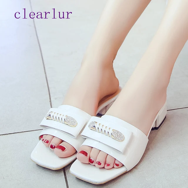 

brand large sizes 34-39 Rhinestone crystals Heels peep Toe Summer women's Shoes Woman Sandals slippers C0150