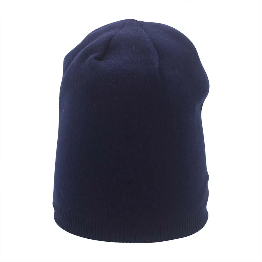 Кашемировая вязаная шапка, двухслойная, теплая, дышащая, без потери температуры, унисекс, шапка с помпонами - Цвет: navy blue