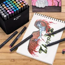 STA3203 60 цветов набор маркеров для эскизов-Профессиональный эскизный художественный маркер для художника ручная роспись двойная головка спиртовые маркеры поставки