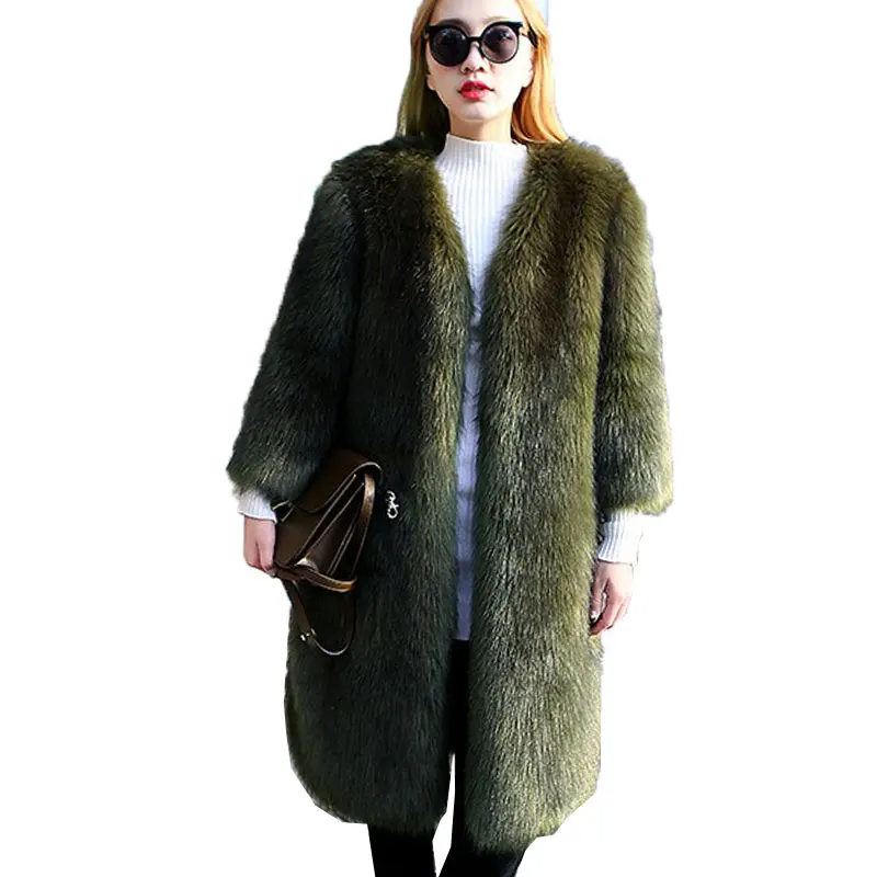 green Faux 048 Beige Automne Fourrure Nouveau Manches Chaud Femmes Haute Couture point Manteau Survêtement 9 De Veste 2018 Parkas dark Hiver Grey Gray white black light RfpOqxwxT