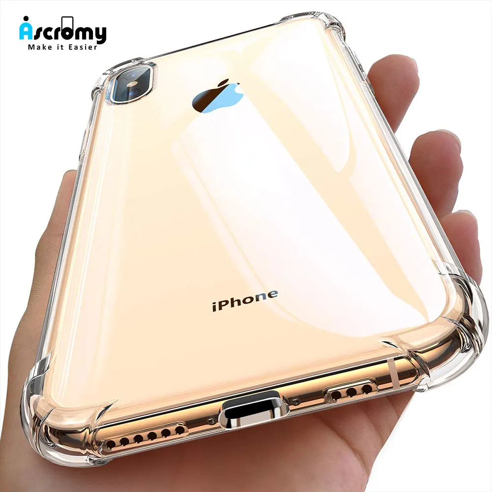 

Ascromy Case For iPhone Xs Max Crystal Clear Protective Cover Soft TPU For iPhone X Max XR 8 Plus 7 6 6S Transparent Accessories