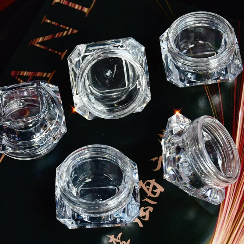 Cosmetic Container 10pcs 5g Clear Diamond Empty Acrylic Container Makeup Bottle For Cosmetic Cream Jewelry Empty Jar Pot Eyeshadow