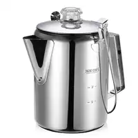 NEW Outdoor 9 Cup Stainless Steel Milk Coffee Mug Outdoor Camping Fishing Hiking Portable Backpacking Pot Cooking Pots