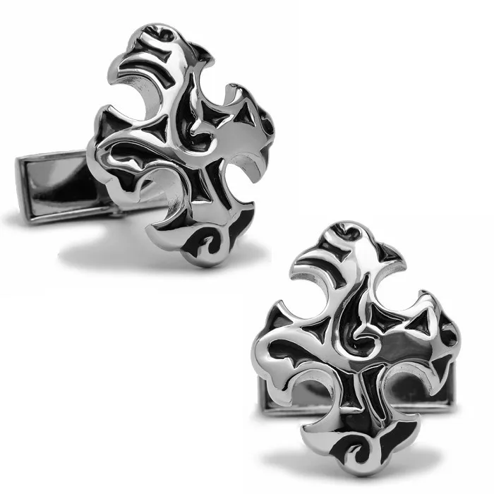 

SPARTA High quality metal + Electroplating Cross-shaped Silver color cufflinks men's Cuff Links + Free Shipping !!!
