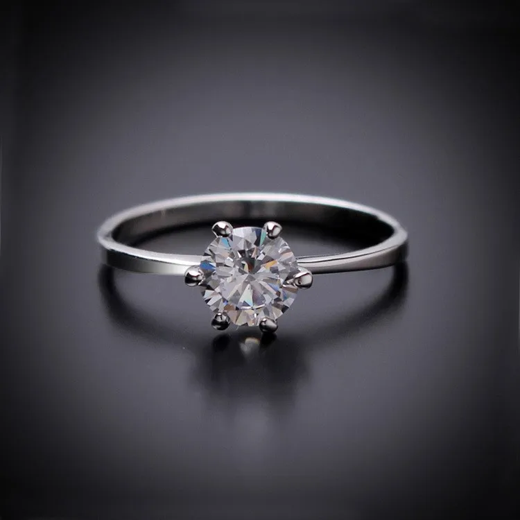 Производитель шесть коготь Золотое кольцо австрийский Кристал из циркония кольцо Рождественский подарок для женщин Свадебные ювелирные изделия кольца Новинка R666