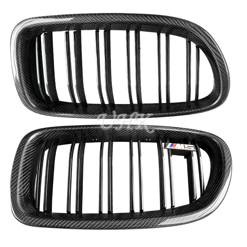 

UHK 5 Series F10 F18 525li 528li 530li M5 Style Carbon Fiber Front Grill Accessories Racing Decoration Kidney Grille Double Line
