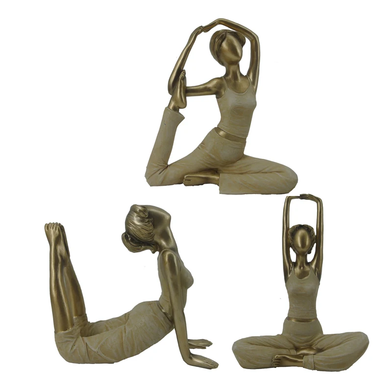 

European modern yoga character ornaments abstract art style women statue human body sculpture home decoration craft opening gift