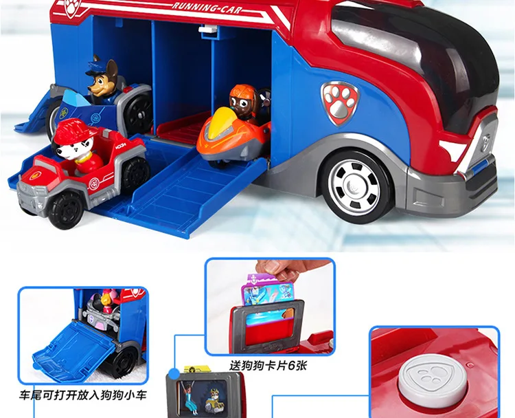 Paw Patrol автомобиль Райдер раздвижная команда большой грузовик музыка Спасательная команда игрушка Patrulla Canina Щенячий патруль игрушки для детей Рождество 2D40