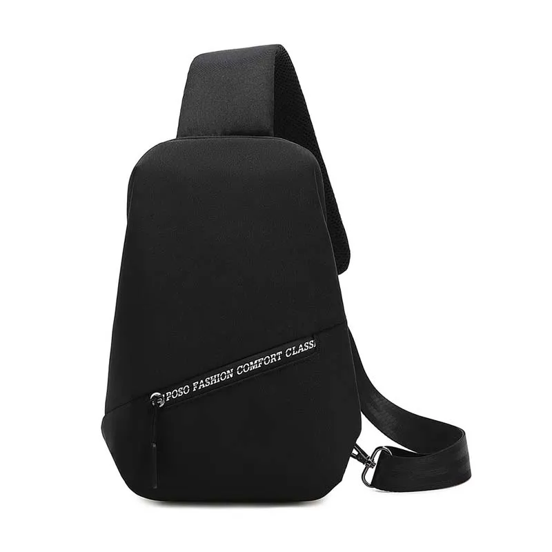 

Men's Solid Color Chest Bag Multi-Function Waterproof Chest Bag Anti-theft Shoulder Diagonal Crossbody Leisure Travel Bag