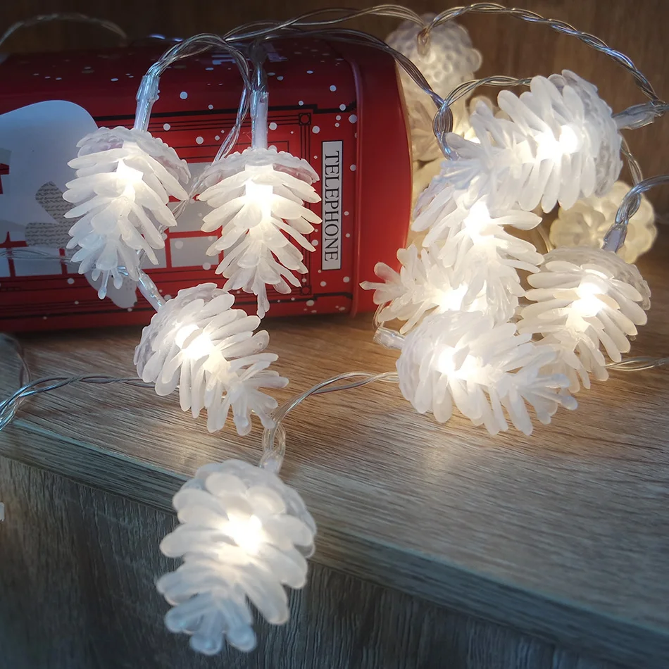 Christmas tree pinecone light string decorative,Christmas holiday light