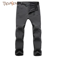 TACVASEN мужские зимние мягкие оболочки Пешие Термические велосипедные штаны флисовые брюки ветрозащитный, Альпинизм Лыжные штаны Водонепроницаемые SH-SMTX-01