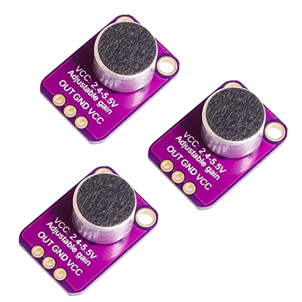 3 Pieces MAX4466 Electret Microphone Amplifier Adjustable Gain for Arduino 