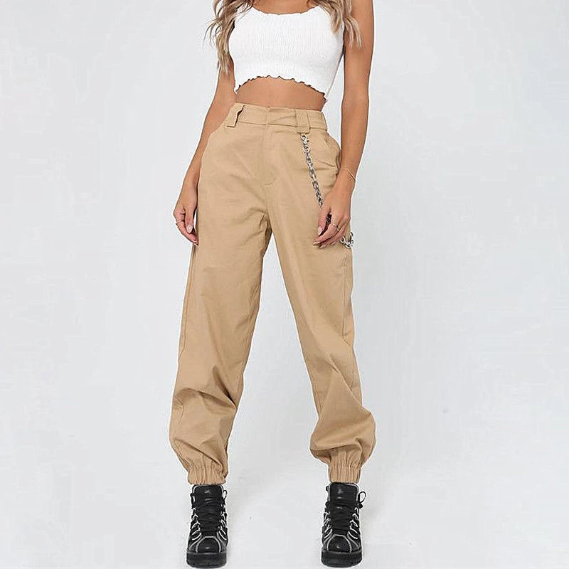 Women High Waist Hip Hop Dance Tapered Cargo Jogger Pants Trousers Harem Baggy Jogging Sweatpants Women High Waist Hip Hop Dance Tapered Cargo Jogger Pants Trousers Harem Baggy Jogging Sweatpants