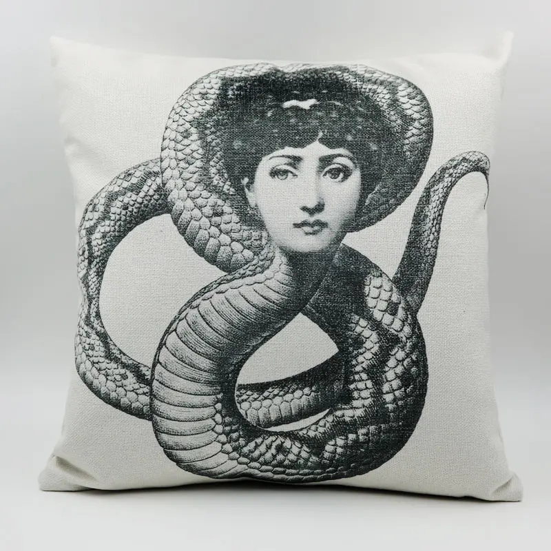 المخدة الايطالية Fornasetti سلسلة للفن نوم غرفة المعيشة مقهى وسادة وسادة طقم سرير الأزياء الزخرفية
