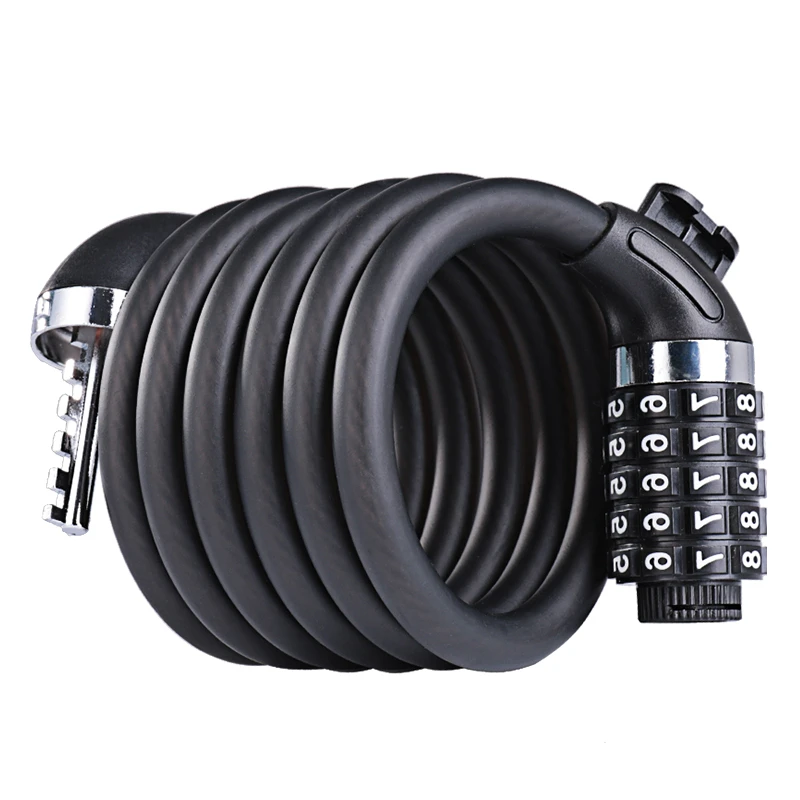 

WHEEL UP Bicycle 5 Letters Code Lock Bicycle Accessories A Bike Combination Coiled Bike Steel Cable Lock Cycling Password Lock