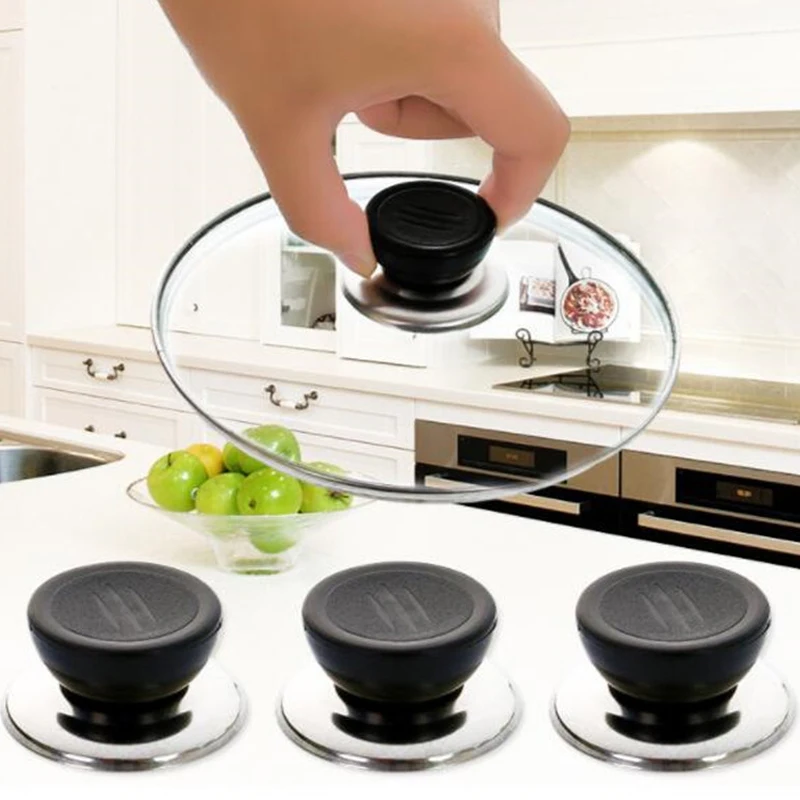 

1Pc Universal Pan Pot Handgrip Lid Knob Cap Screw Handle Black Kitchen Pot Lid Replacement Cover Knob Handgrip
