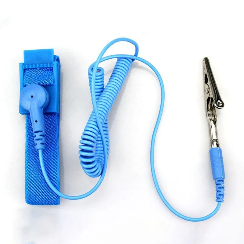 

Most Commonly Used Anti - Static Yarn Good Use Quality PU Blue Discharge Anti-Static AntiStatic Wrist Strap Band