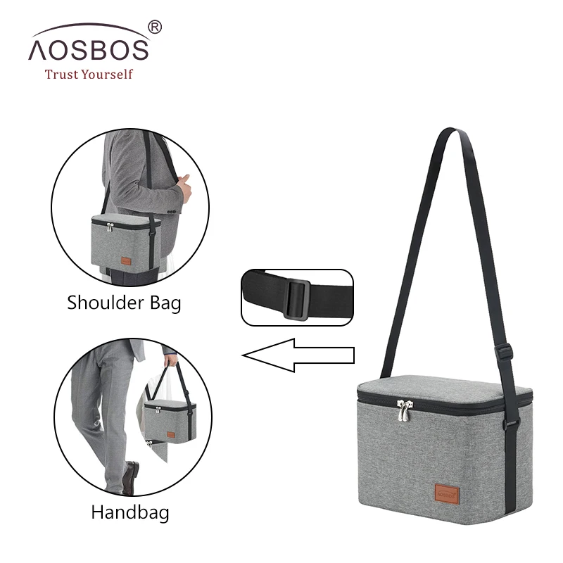 Aosbos Fashion Portable Thermal Lunch Bags for Women Kids Men Multifunction Food Picnic Cooler Box Insulated Tote Bag Storage