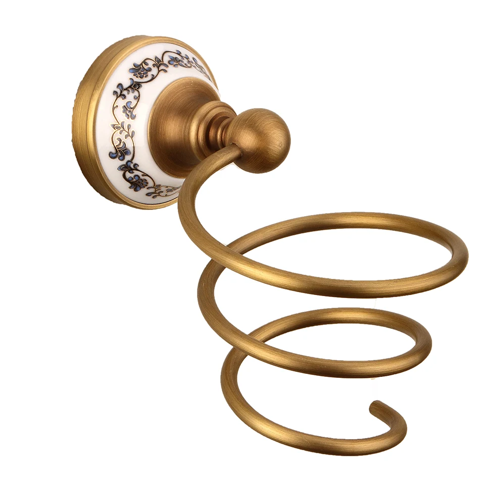 Brass Bathroom Accessories Set Gold Polished Robe Hooks Towel Racks Toilet Brush Holders Toilet Blowing Rack Towel Bars