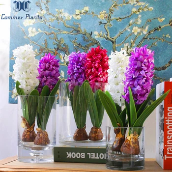 

1 PCS Artificial Flower Hyacinth with Bulbs Home Table Bonsai Potted Home Garden Office Decoration Wedding Christmas Decoration